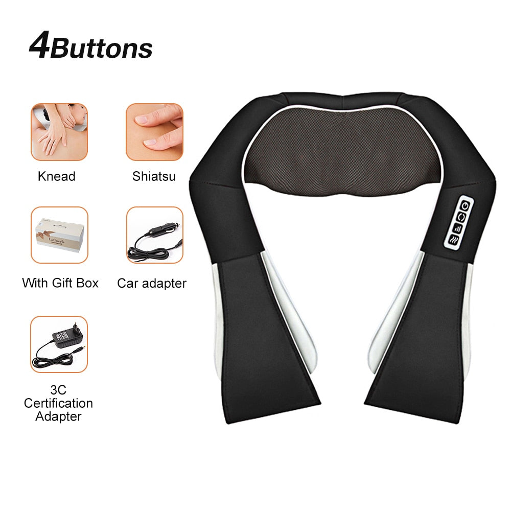 U Shaped Infrared Heated Back Massager Device