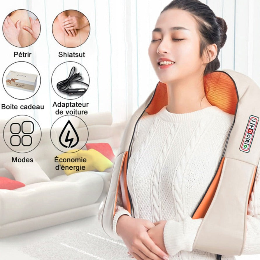 U Shaped Infrared Heated Back Massager Device